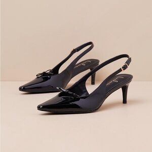 Black Slingback Kitten Heels Size 10